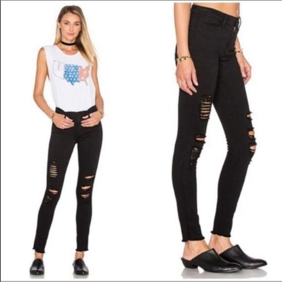 NWT frame le skinny de jeanne noir jefferson jeans - Picture 2 of 8